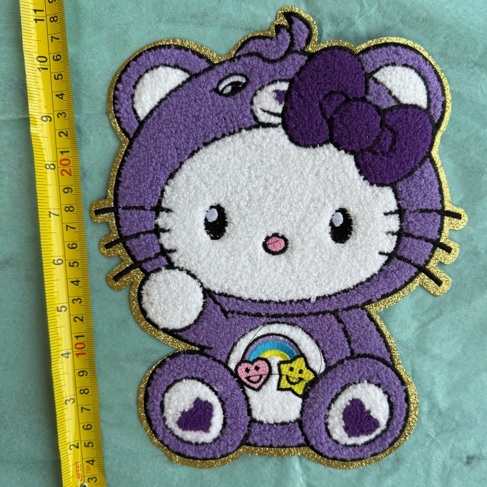 Hello Kitty Care Bear Share Bear Costume Pink Purple and Yellow Iron-On Patch